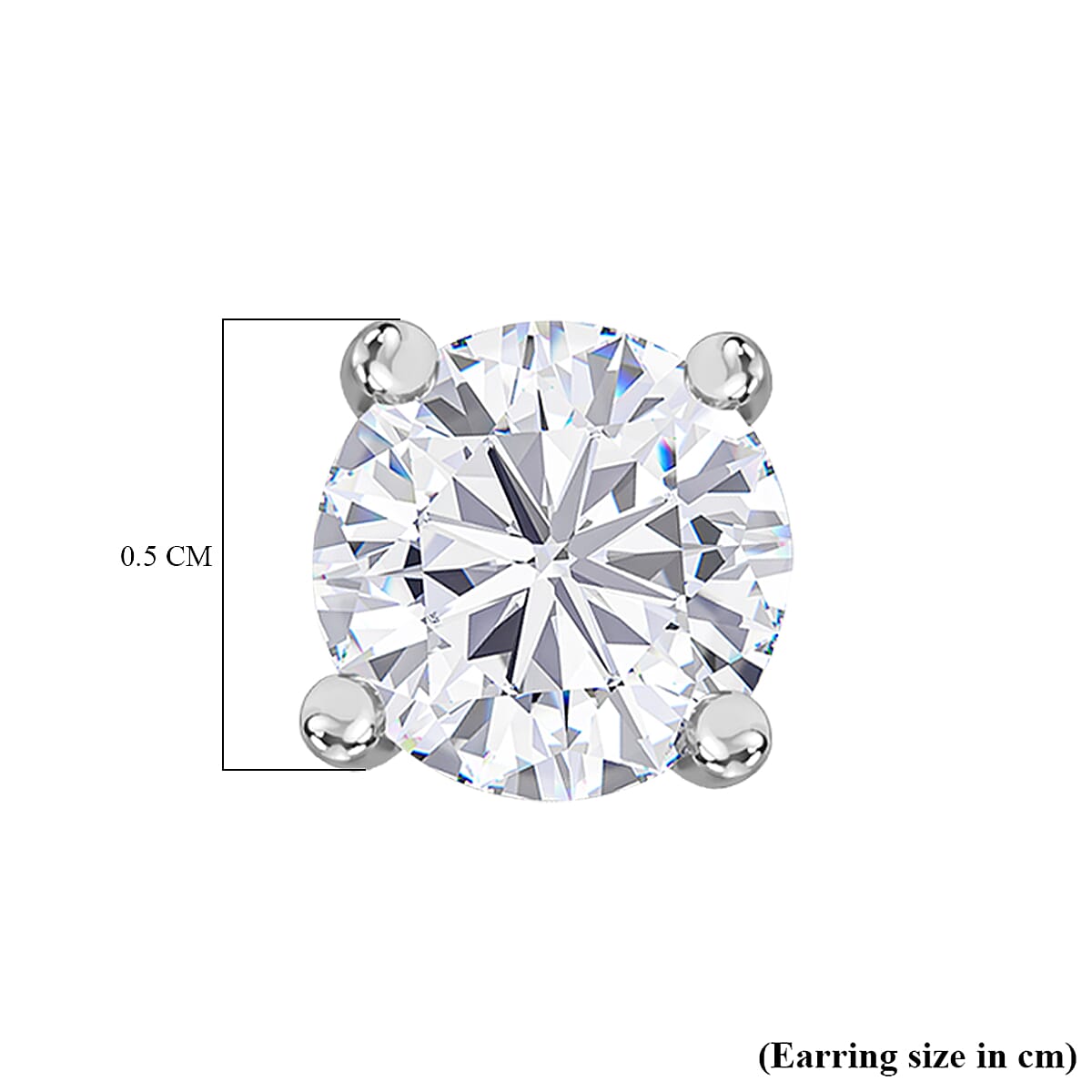 Moissanite Solitaire Stud Earrings in Rhodium Overlay Sterling Silver 7797785 7