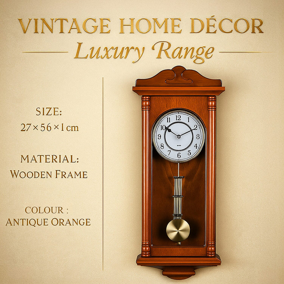 Vintage Pendulum Wooden Wall Clock 7815069 2