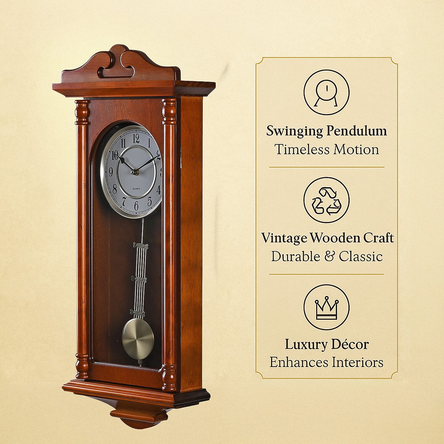 Vintage Pendulum Wooden Wall Clock 7815069 3