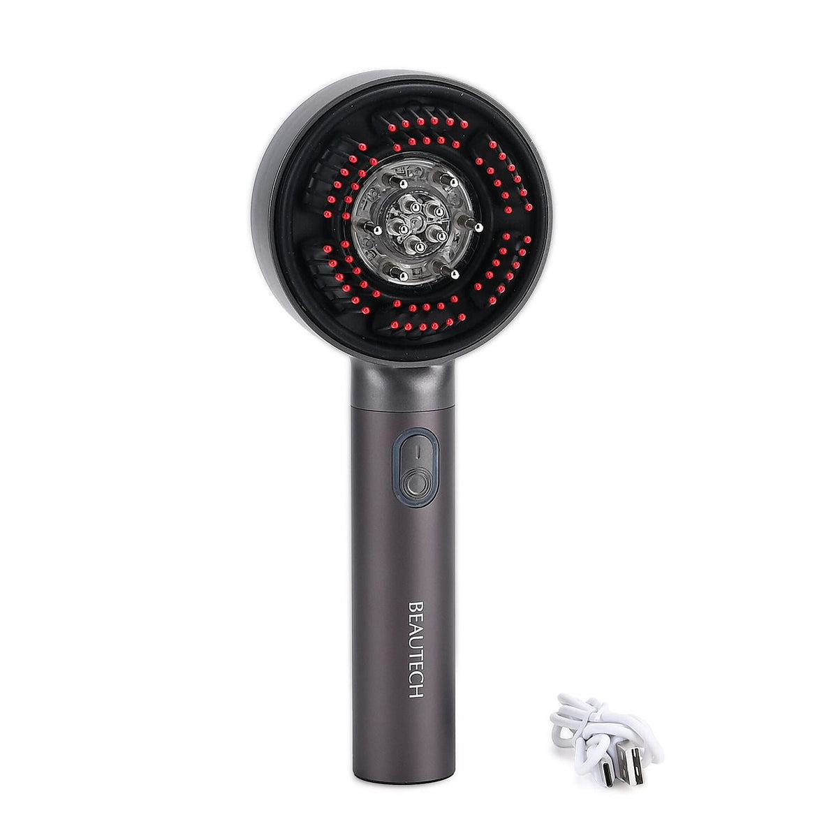 Beautech - EMS Scalp Massaging Hair Brush with Red Light Therapy - Grey 7816644 0