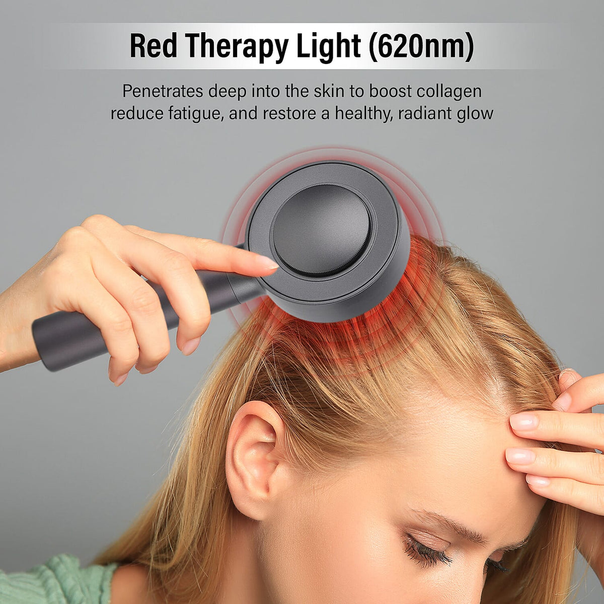 Beautech - EMS Scalp Massaging Hair Brush with Red Light Therapy - Grey 7816644 4