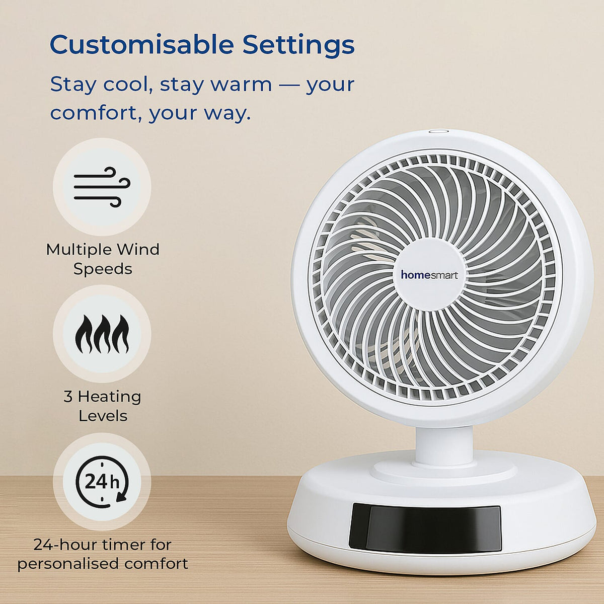 Homesmart - 2-in-1 Portable Cooling and Heating Air Circulator Fan (1500W) 7826807 5