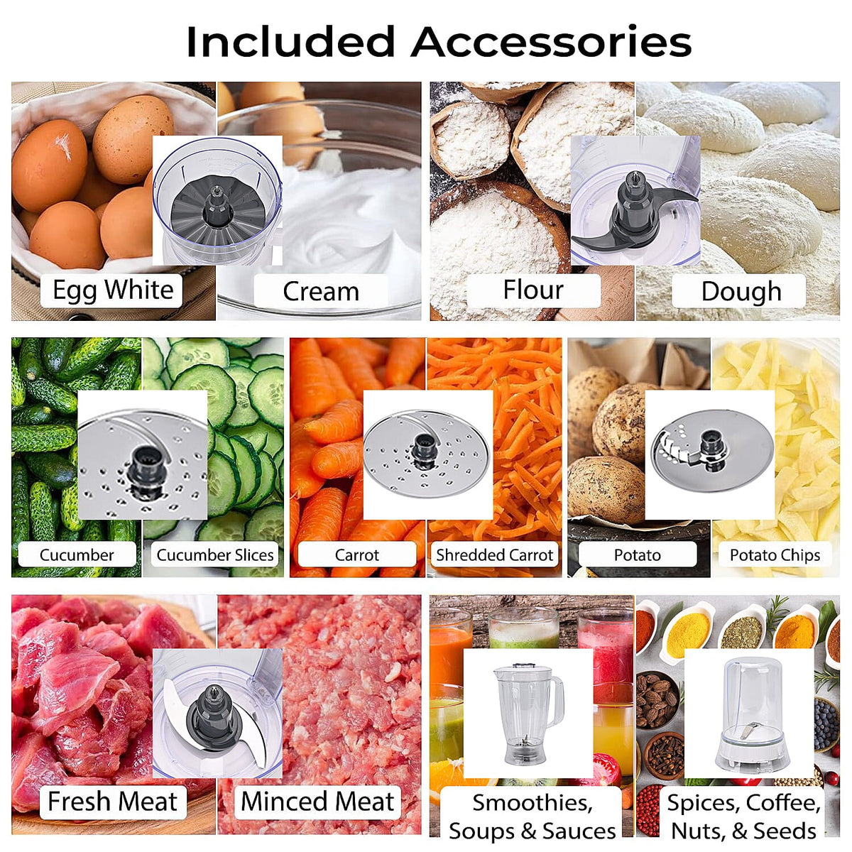 Homesmart 10-in-1 Food Processor and Blender 7832264 2