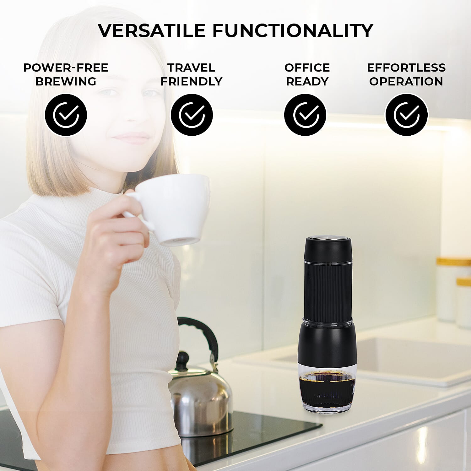 Homesmart Manual Portable Espresso Coffee Maker - 120ml Capacity 7832550 4