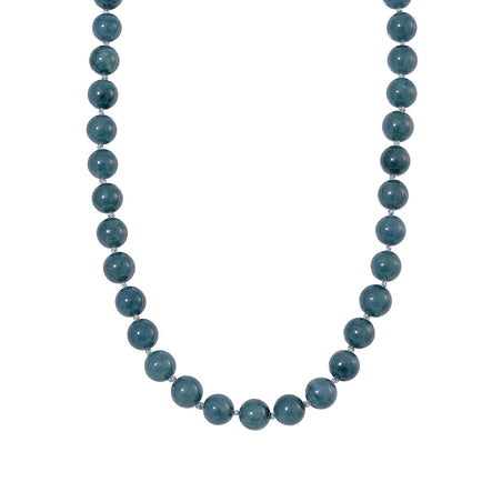 Guatemala Natural Type A Olmec Jadeite Jade Necklace with Magnetic Clasp (Size 20) in Rhodium Overlay Sterling Silver 545 Ct. 7842169 1
