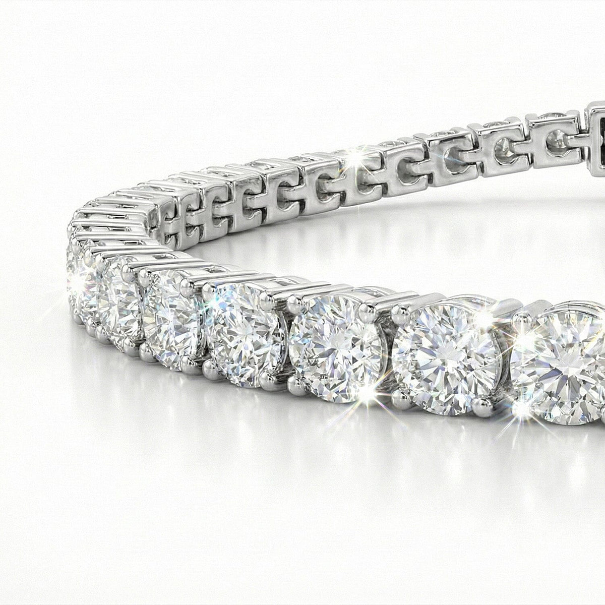 D'Joy 5 Ct. Moissanite Eternal Sparkle Tennis Bracelet with GB Box Clasp in Rhodium Overlay Sterling Silver 7.5 Inch 7857274 4