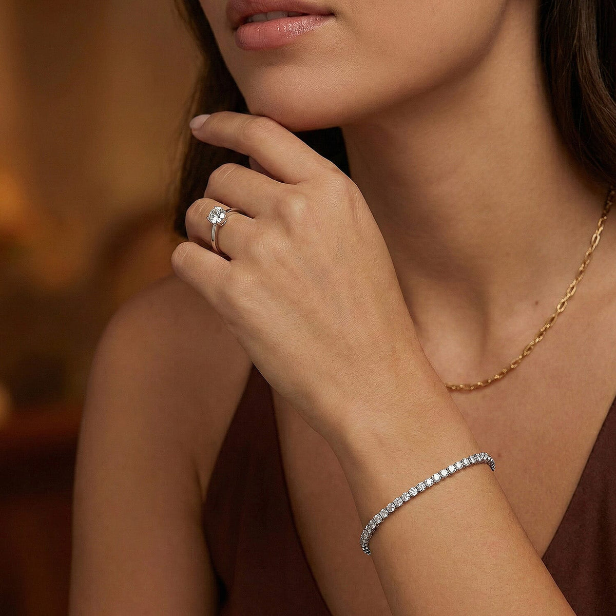 D'Joy 5 Ct. Moissanite Eternal Sparkle Tennis Bracelet with GB Box Clasp in Rhodium Overlay Sterling Silver 7.5 Inch 7857274 5