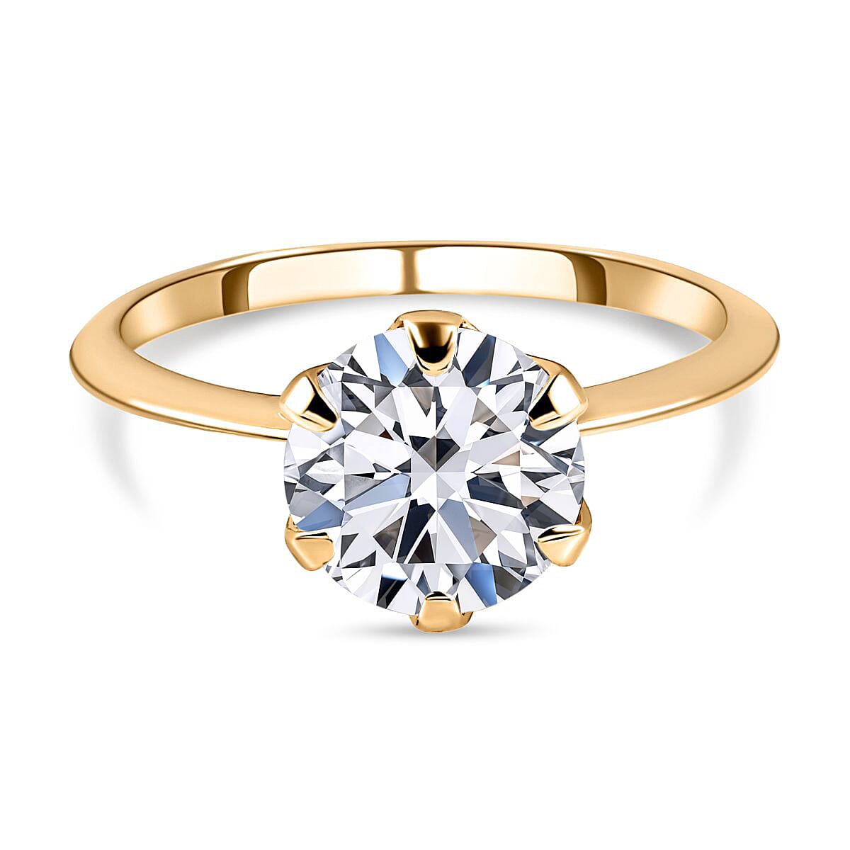 LUXURIANT 1 Ct. Lab Grown Diamond Solitaire Ring in 9K Yellow Gold, SGL Certified 7860279 0