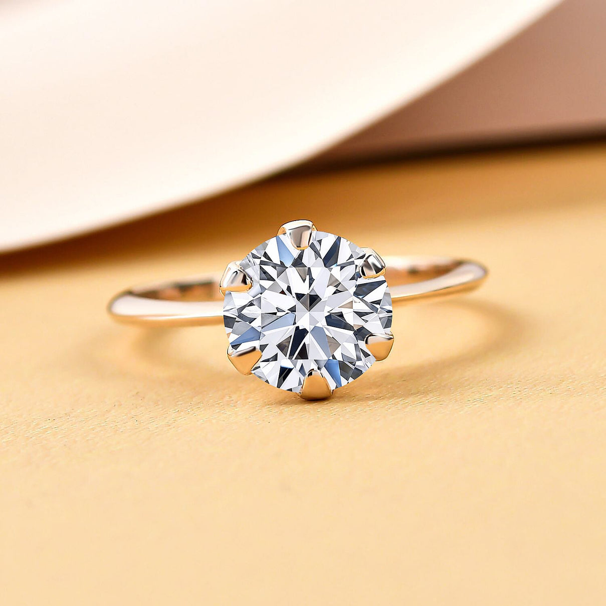 LUXURIANT 1 Ct. Lab Grown Diamond Solitaire Ring in 9K Yellow Gold, SGL Certified 7860279 2