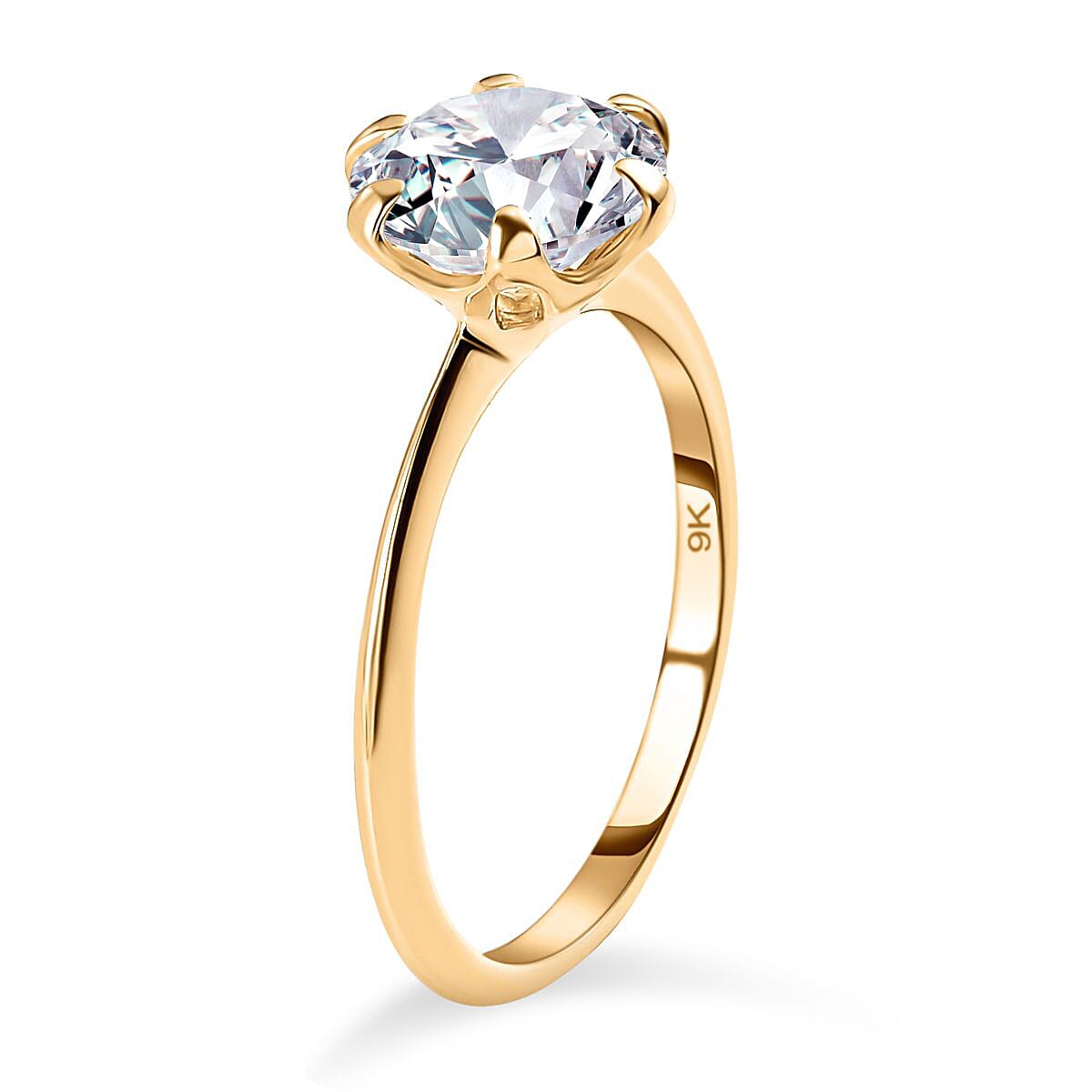 LUXURIANT 1 Ct. Lab Grown Diamond Solitaire Ring in 9K Yellow Gold, SGL Certified 7860279 4
