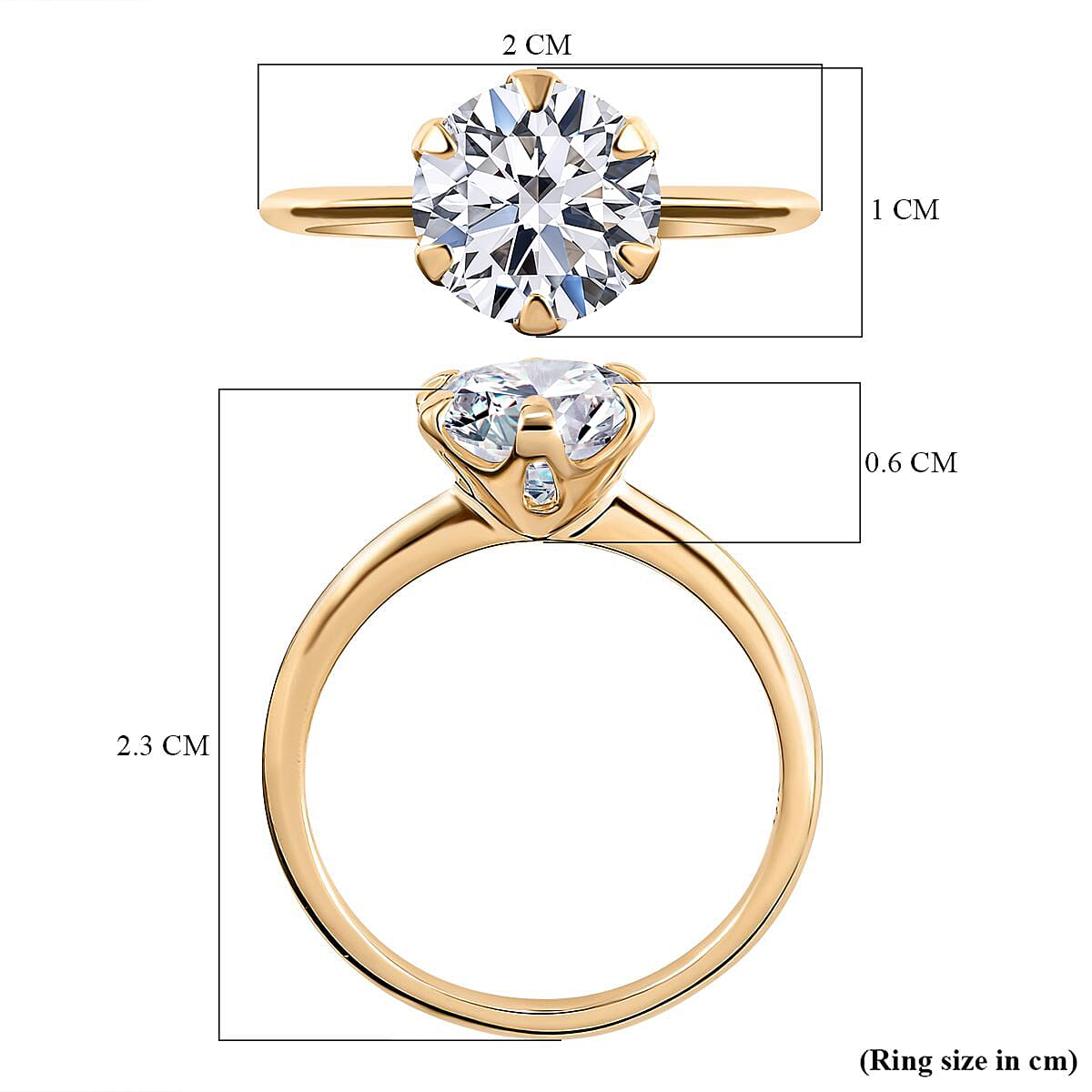 LUXURIANT 1 Ct. Lab Grown Diamond Solitaire Ring in 9K Yellow Gold, SGL Certified 7860279 6