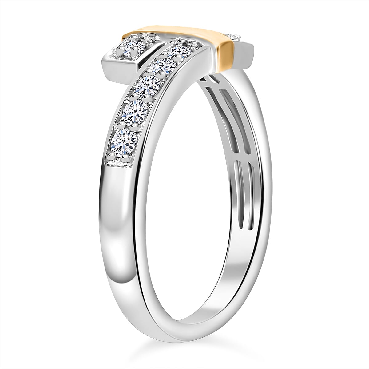 LUXURIANT Lab Grown Diamond  Bypass Ring in Sterling Silver 7933679 4