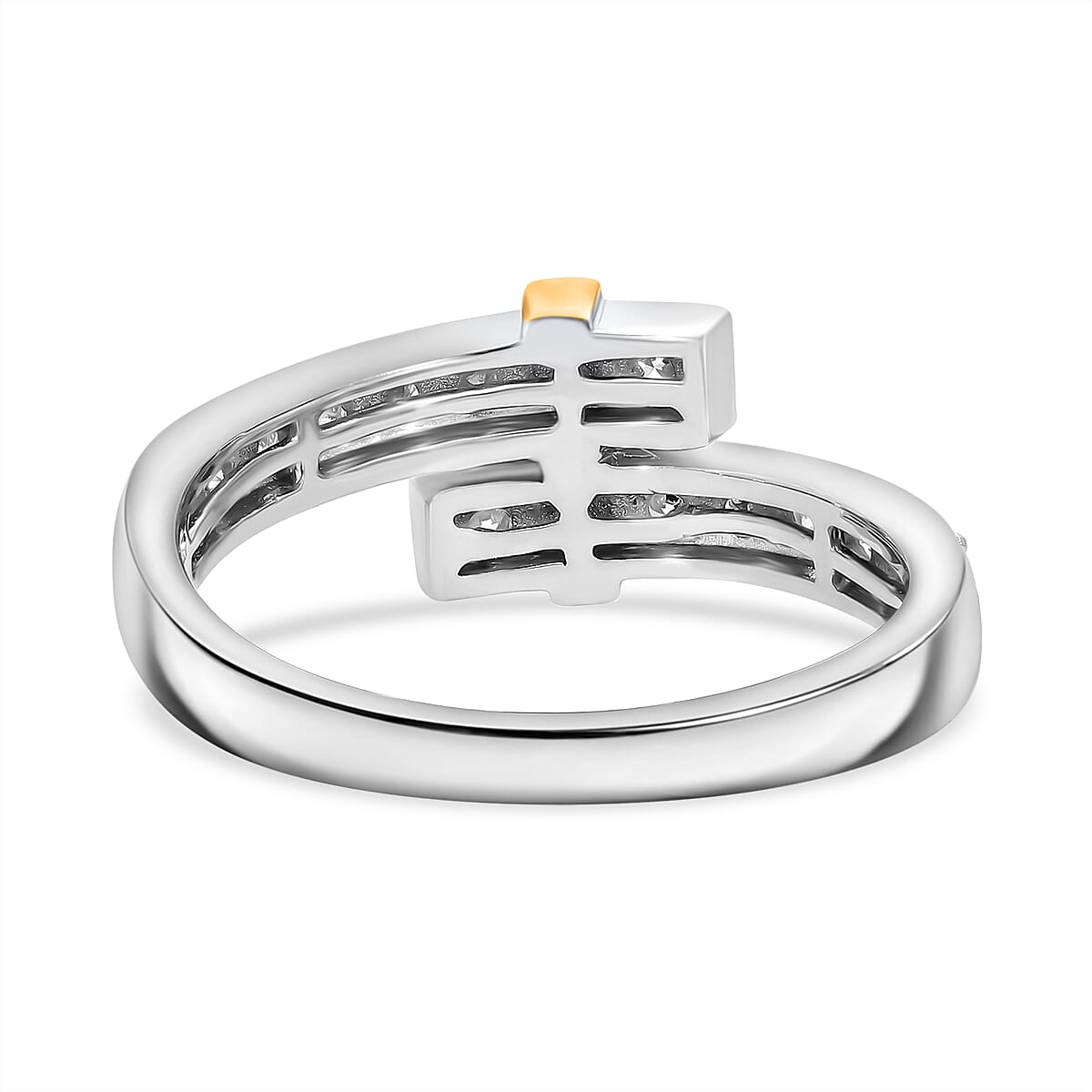 LUXURIANT Lab Grown Diamond  Bypass Ring in Sterling Silver 7933679 5