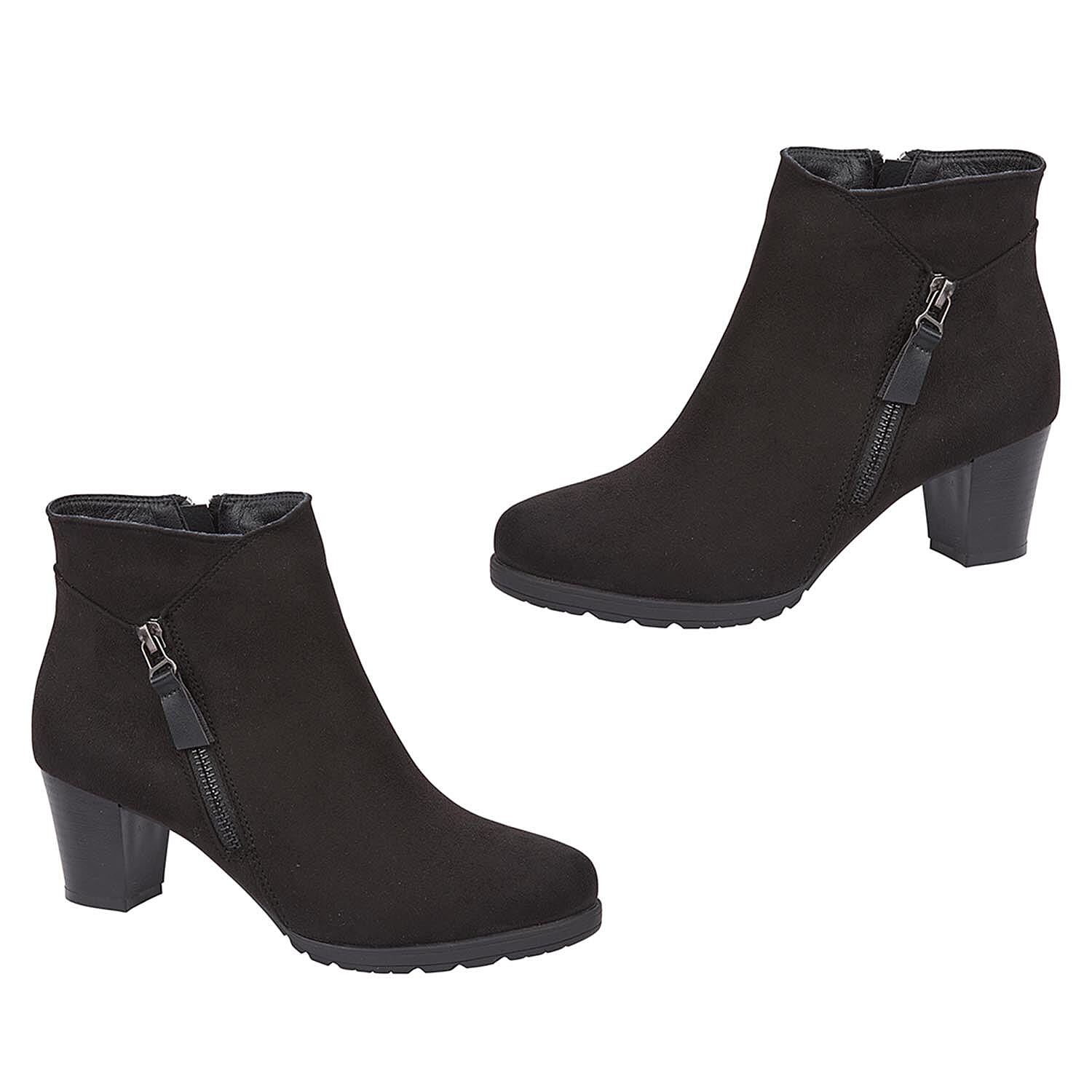 Emma Amy Ladies Block Heel Ankle Boots (Size 5) - Black V32356309 0