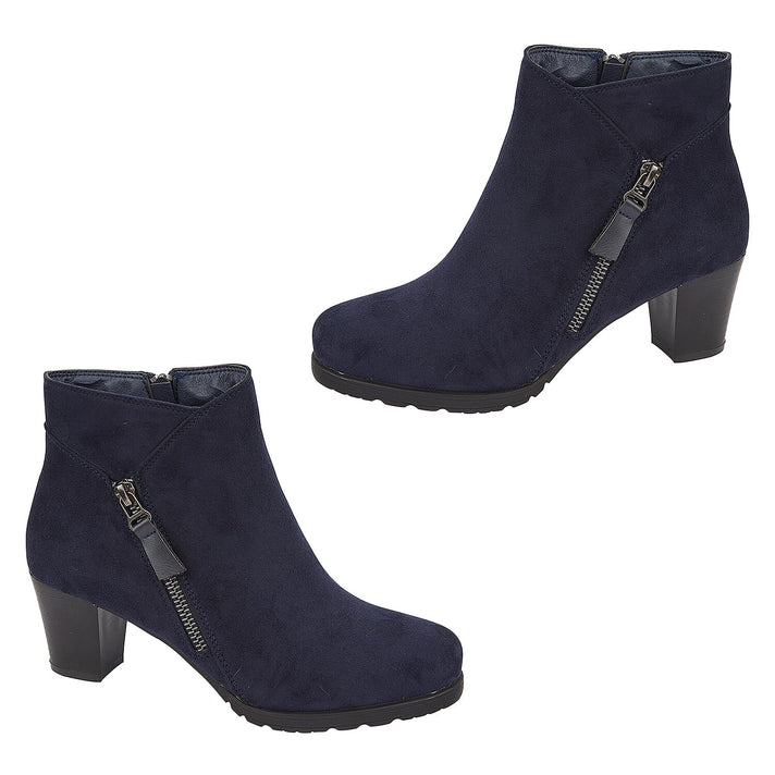 Emma Amy Ladies Block Heel Ankle Boots (Size 5) - Black 7936820 1