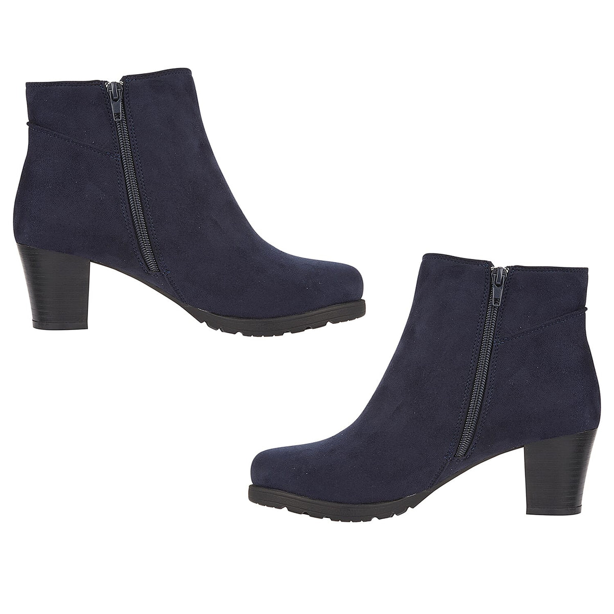 Emma Amy Ladies Block Heel Ankle Boots (Size 4) - Navy 7936858 4