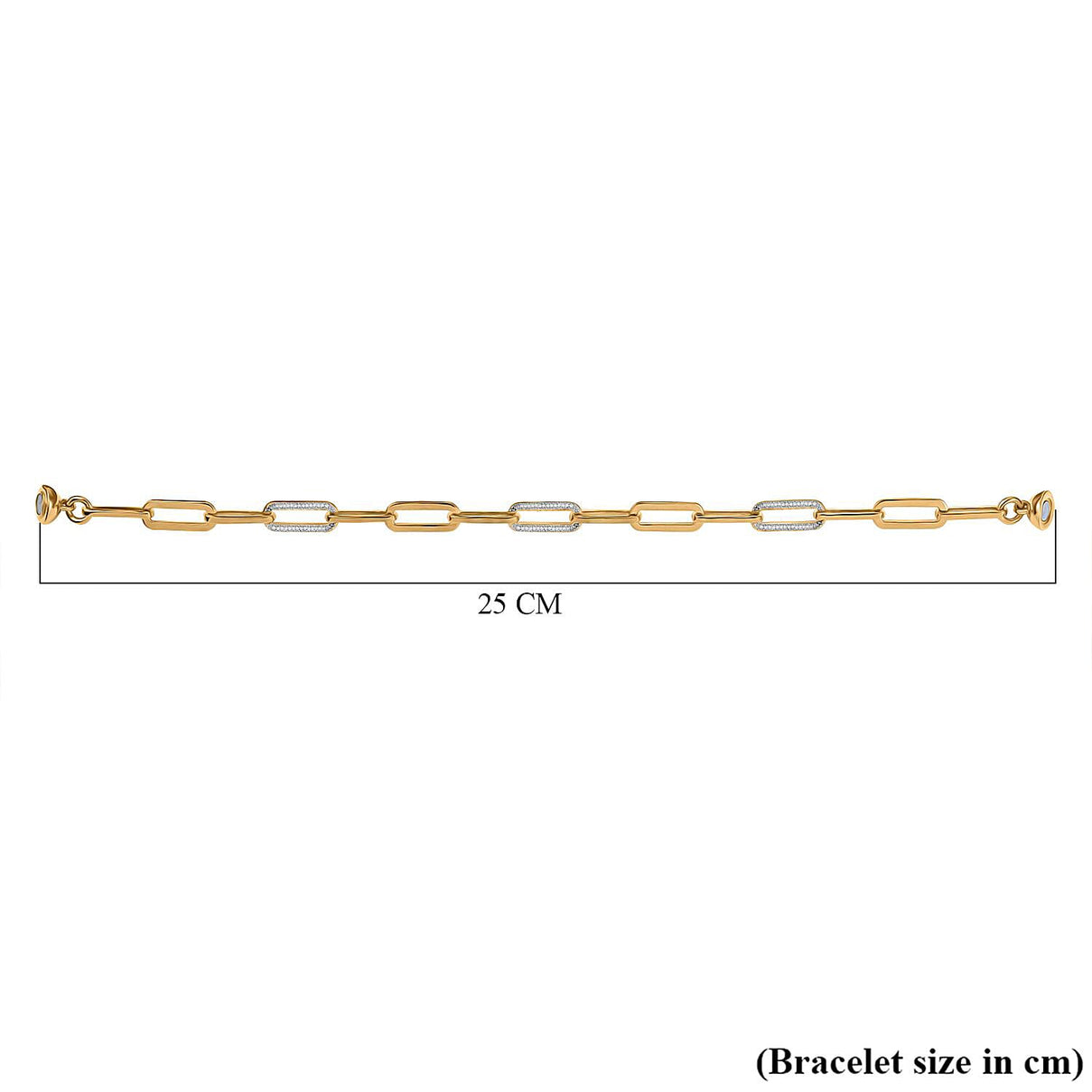 Natural White Diamond Paperclip Bracelet with Magnetic Clasp in 18K Vermeil Sterling Silver 7.5 Inch 7963212 6