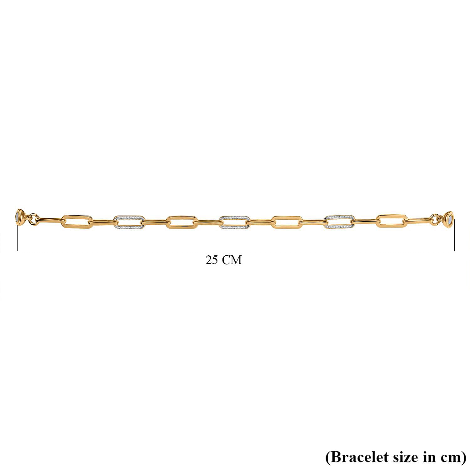 Natural White Diamond Paperclip Bracelet with Magnetic Clasp in 18K Vermeil Sterling Silver 7.5 Inch 7963212 6
