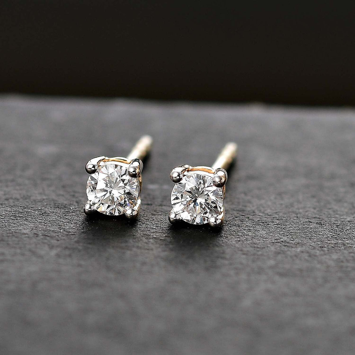 LUXURIANT Lab Grown Diamond Solitaire Stud Earrings in 9K Yellow Gold, SGL Certified 7963812 2