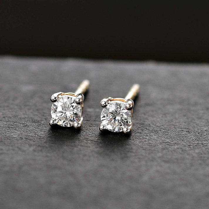 LUXURIANT Lab Grown Diamond Solitaire Stud Earrings in 9K Yellow Gold, SGL Certified 7963812 2
