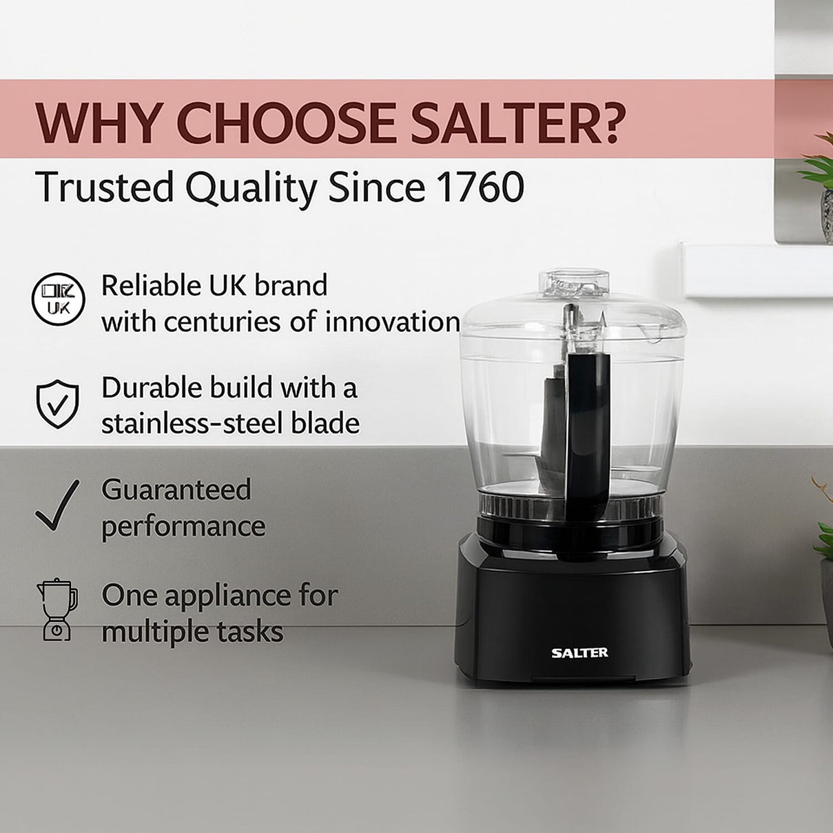 Salter Mini Food Processor Chopper 8-in-1 Cookware Set 7967062 4
