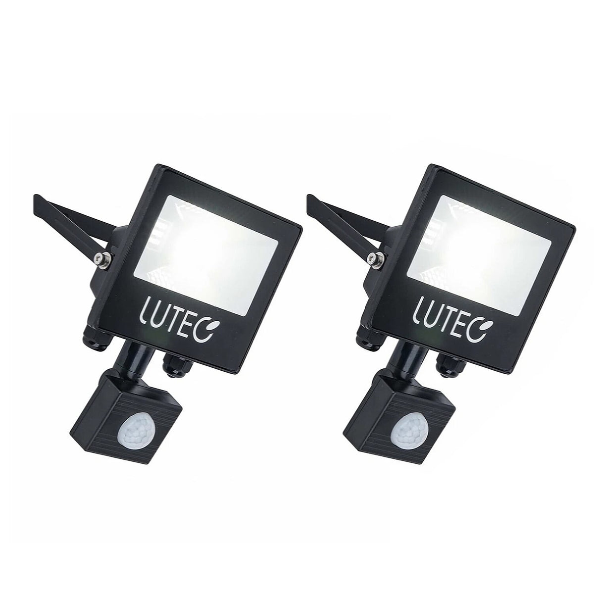 Lutec Tec10 PIR IP65 Black LED Slim Wall Flood Light - Low Glare 7968649 0