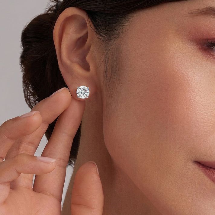 LUXURIANT Lab Grown Diamond Solitaire Stud Earrings 8599051 2