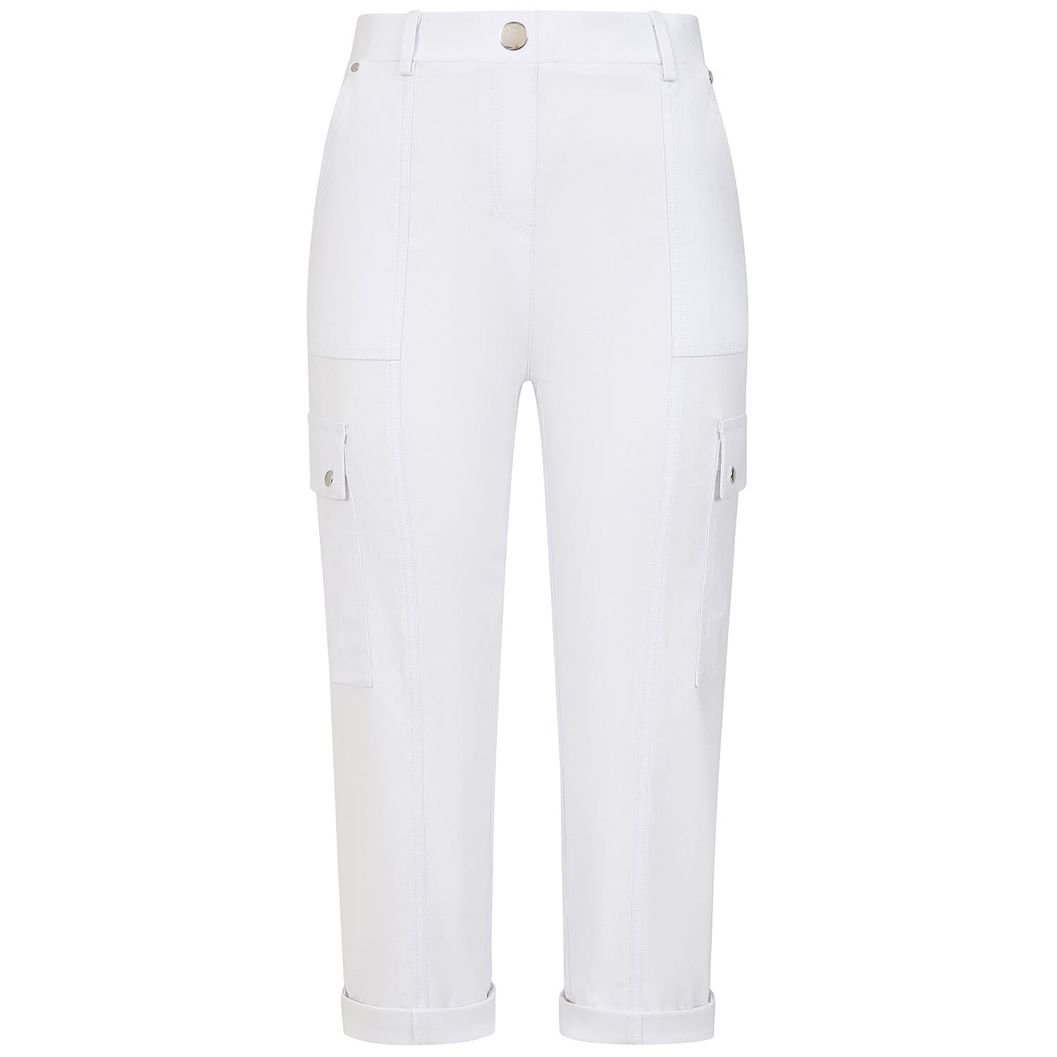 Emreco Combat Style Bengaline Stretch Utility Crop Trouser (Size - 10) - White 7973323 0