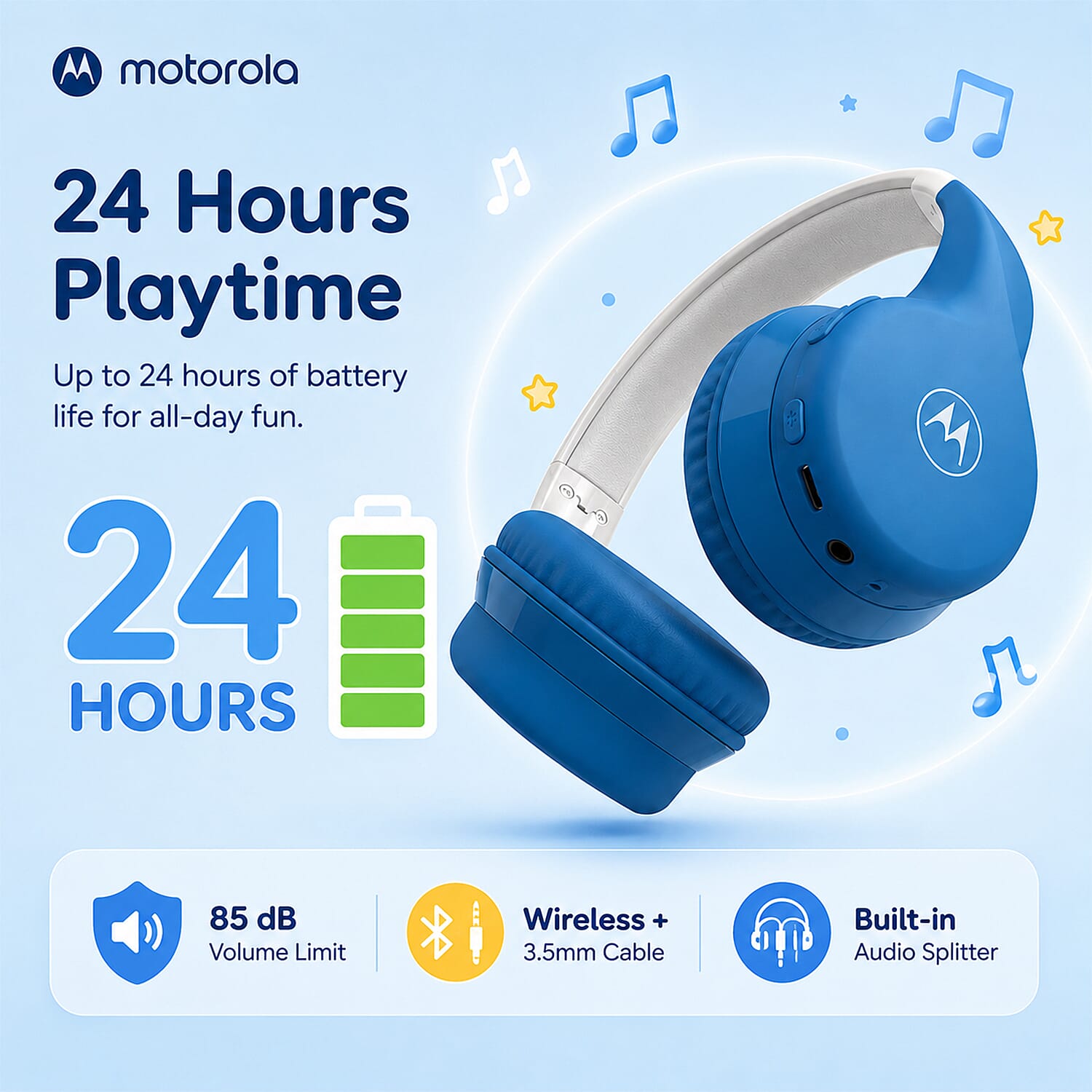 MOTO JR300 Wireless Kids Over-Ear Headphones 7977722 2