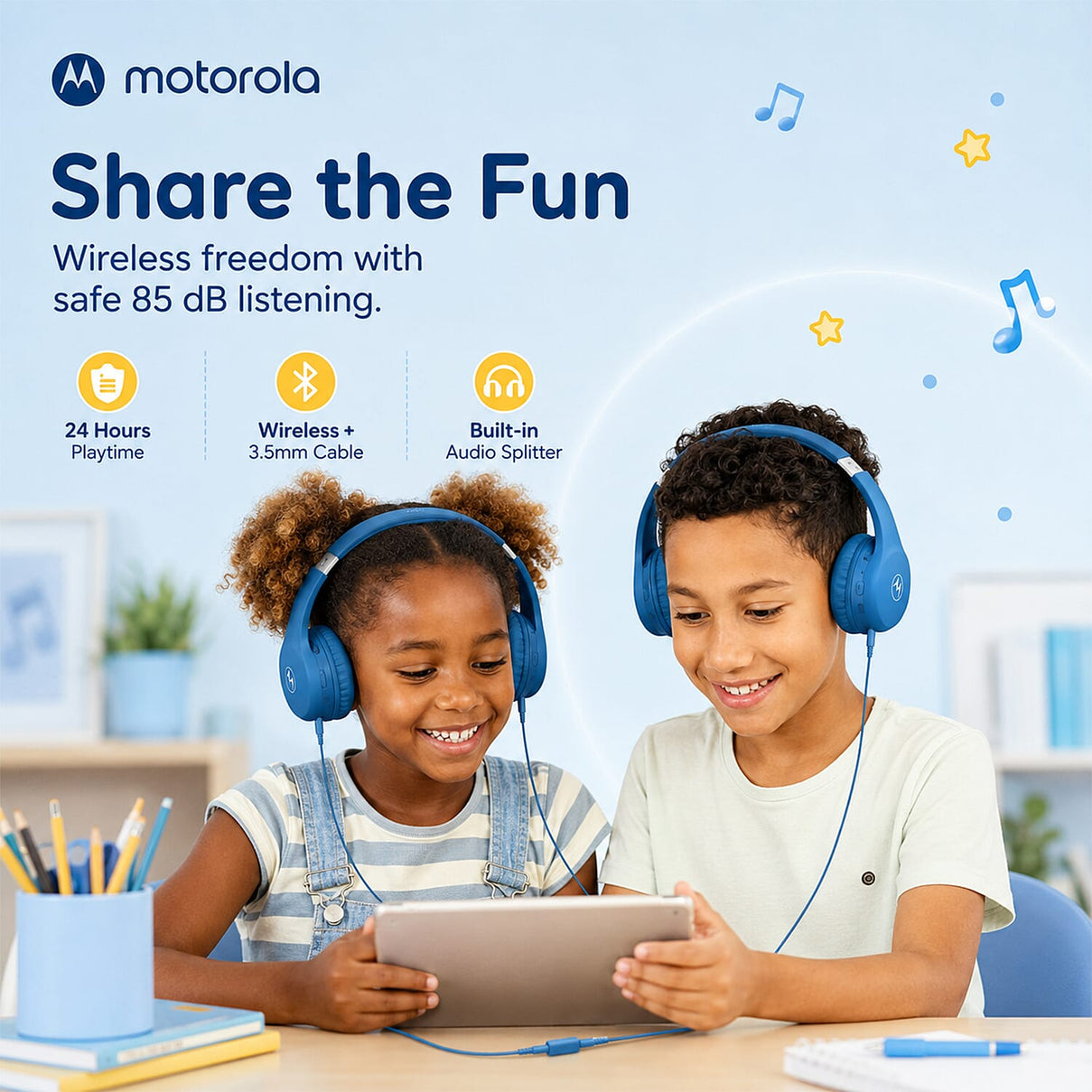 MOTO JR300 Wireless Kids Over-Ear Headphones 7977722 3