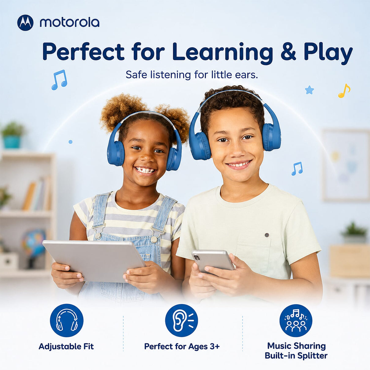 MOTO JR300 Wireless Kids Over-Ear Headphones 7977722 4