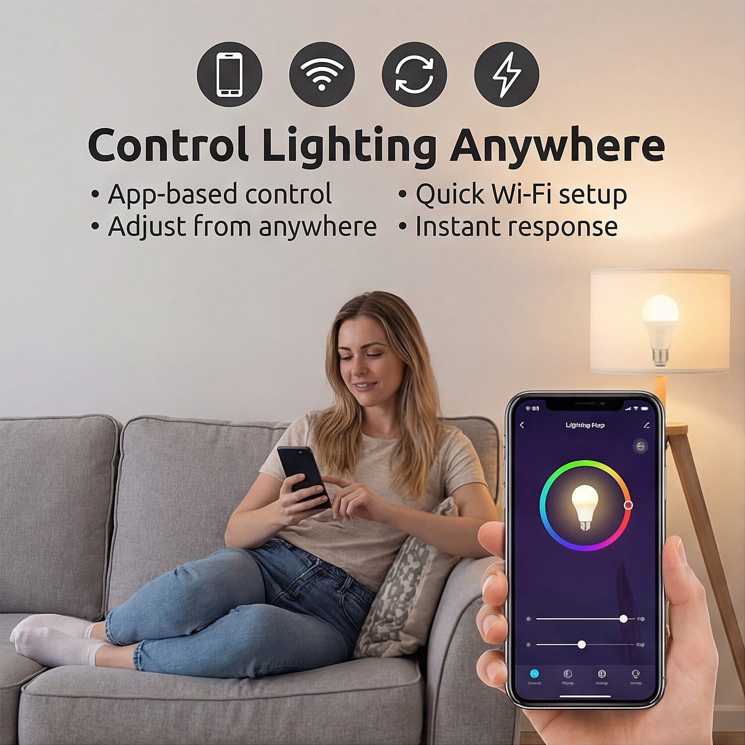 Alpina Smart Wi-Fi E27 LED Bulb (9W) | Dimmable LED Bulb with Alpina Smart Home App - Amazon Alexa - Google Home V32360176 1