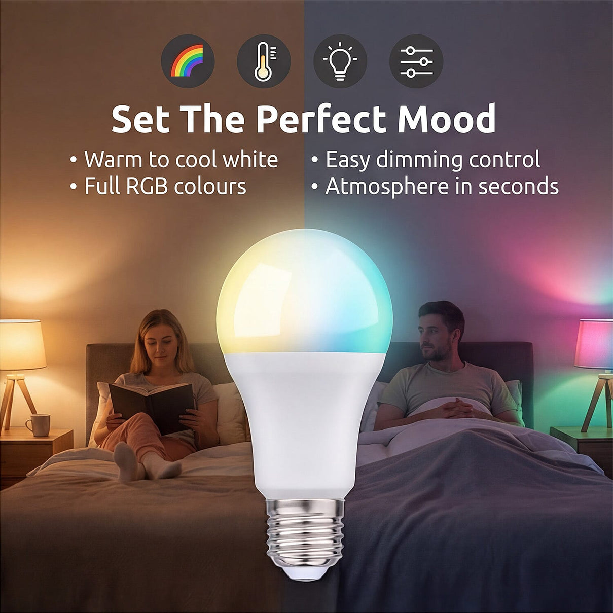 Alpina Smart Wi-Fi E27 LED Bulb (9W) | Dimmable LED Bulb with Alpina Smart Home App - Amazon Alexa - Google Home V32348666 2