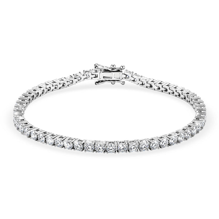 RADIANTA Moissanite - GRA Certified D-VVS1 Moissanite Line Bracelet in Rhodium Overlay Sterling Silver 7 Inch 7978024 1