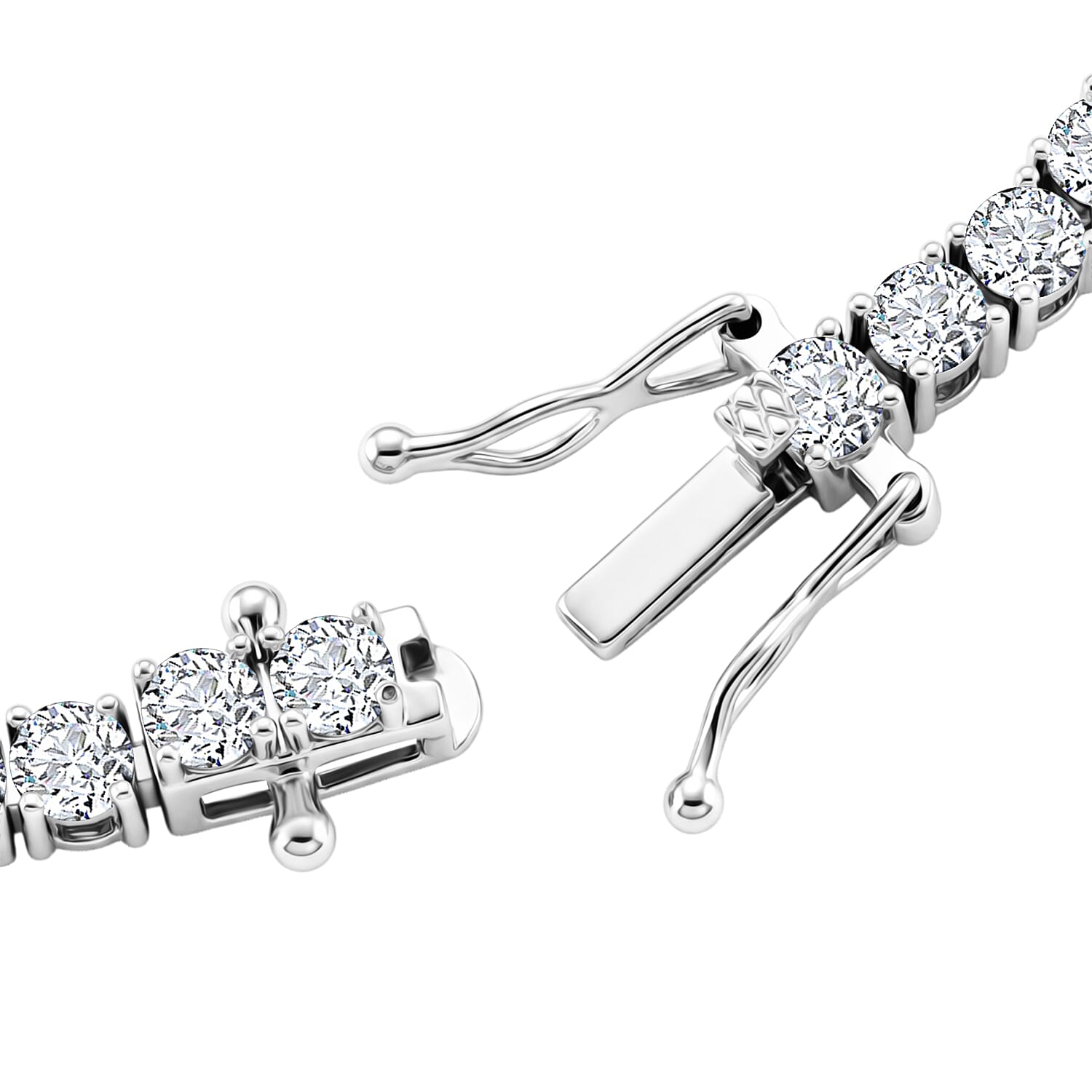 RADIANTA Moissanite - GRA Certified D-VVS1 Moissanite Line Bracelet in Rhodium Overlay Sterling Silver 7 Inch 7978024 4