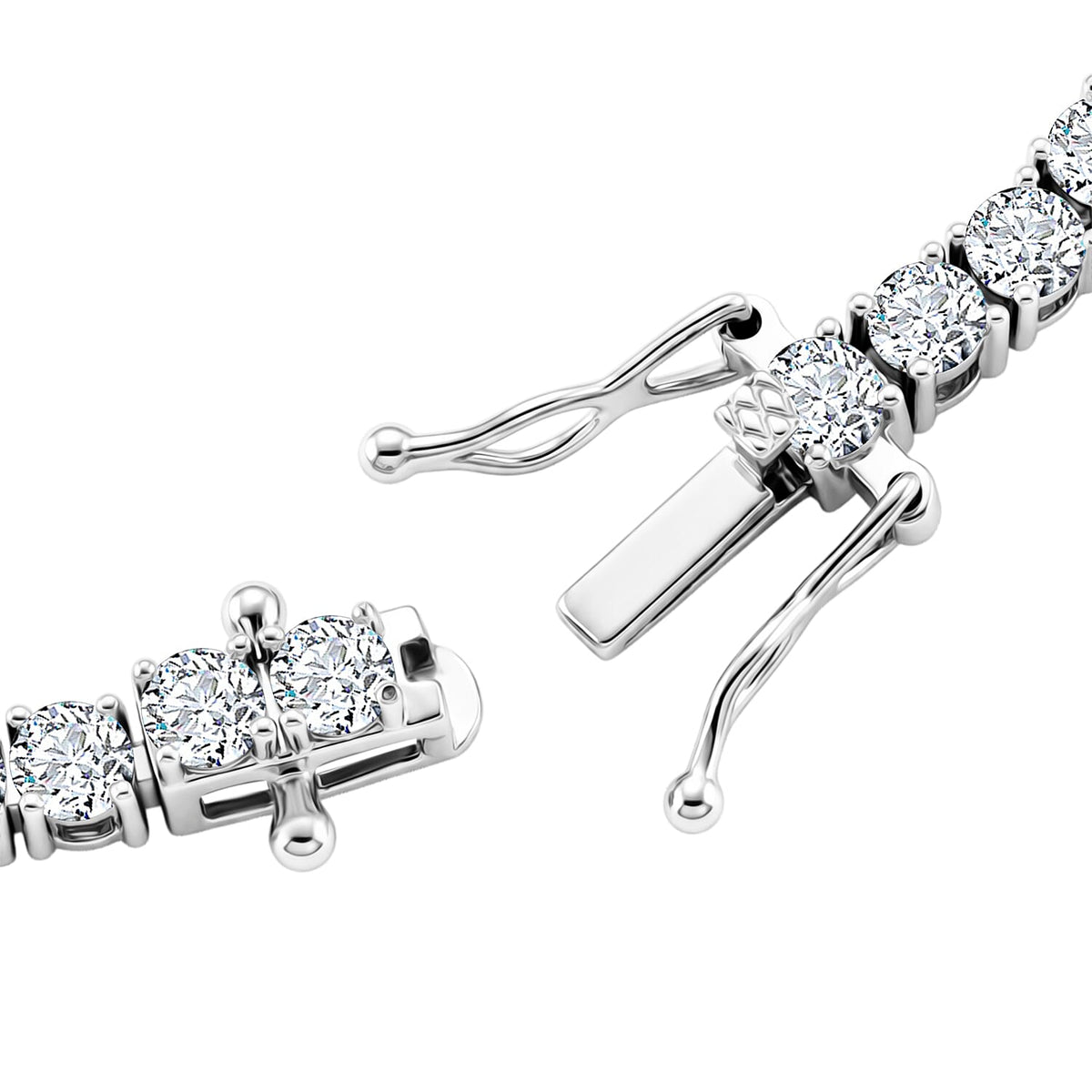 RADIANTA GRA Certified Moissanite D-VVS1 Line Bracelet in Rhodium Overlay Sterling Silver 7.5 Inch 7978050 4