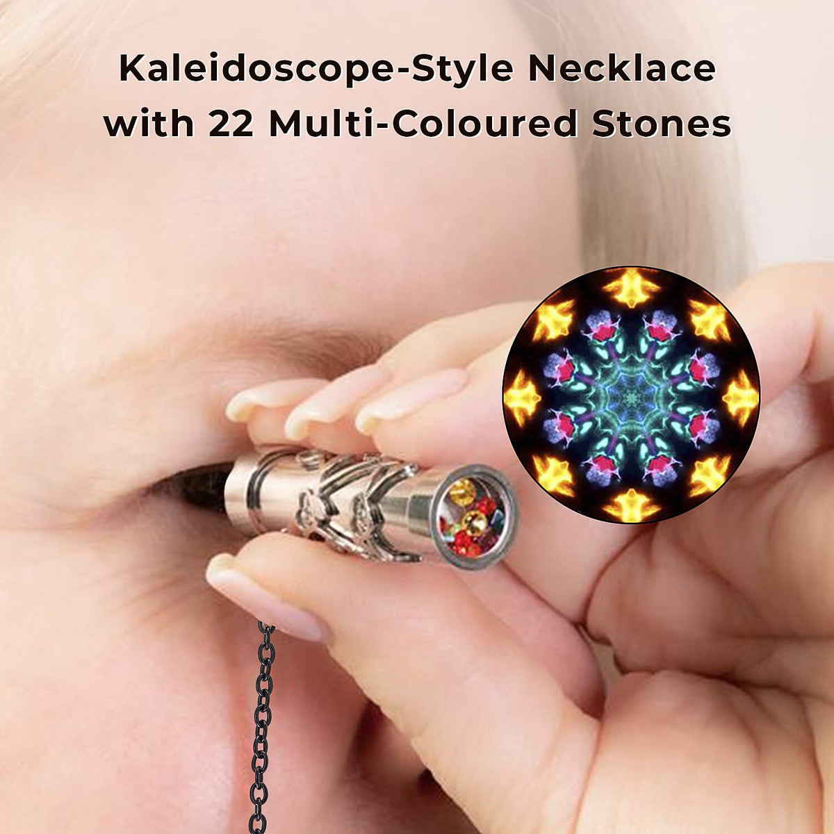 Multi Colour Cubic Zirconia Kaleidoscope Necklace (Size - 30-2 Ext.) V32612864 4
