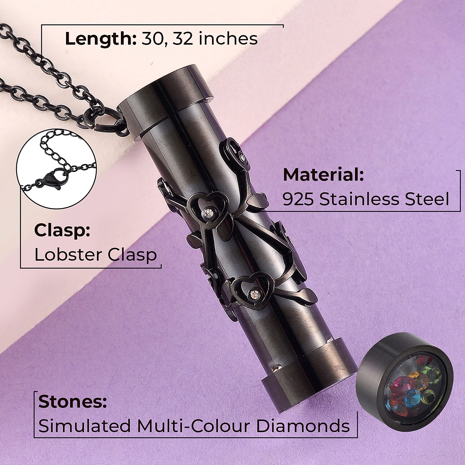 Multi Colour Cubic Zirconia Kaleidoscope Necklace (Size - 30-2 Ext.) 7979455 3