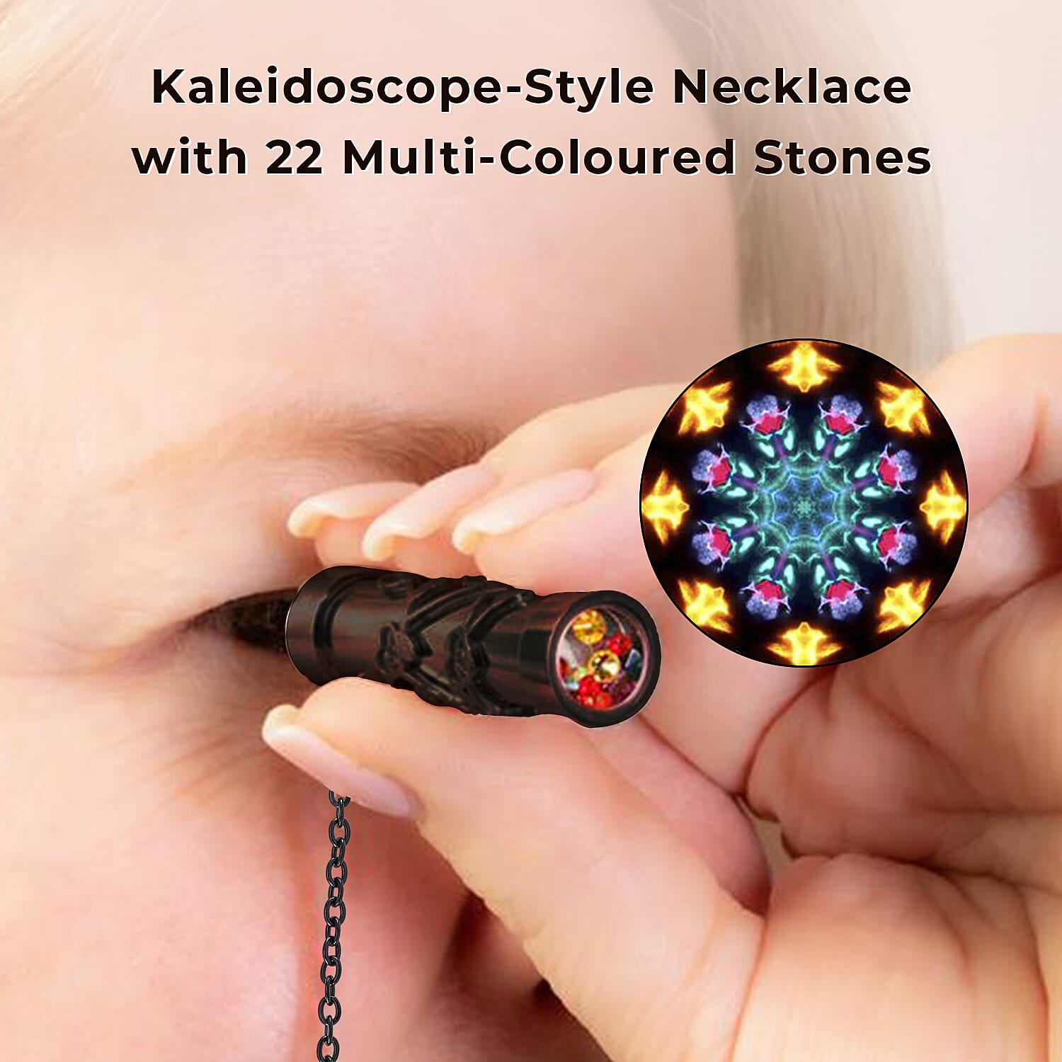 Multi Colour Cubic Zirconia Kaleidoscope Necklace (Size - 30-2 Ext.) 7979455 4