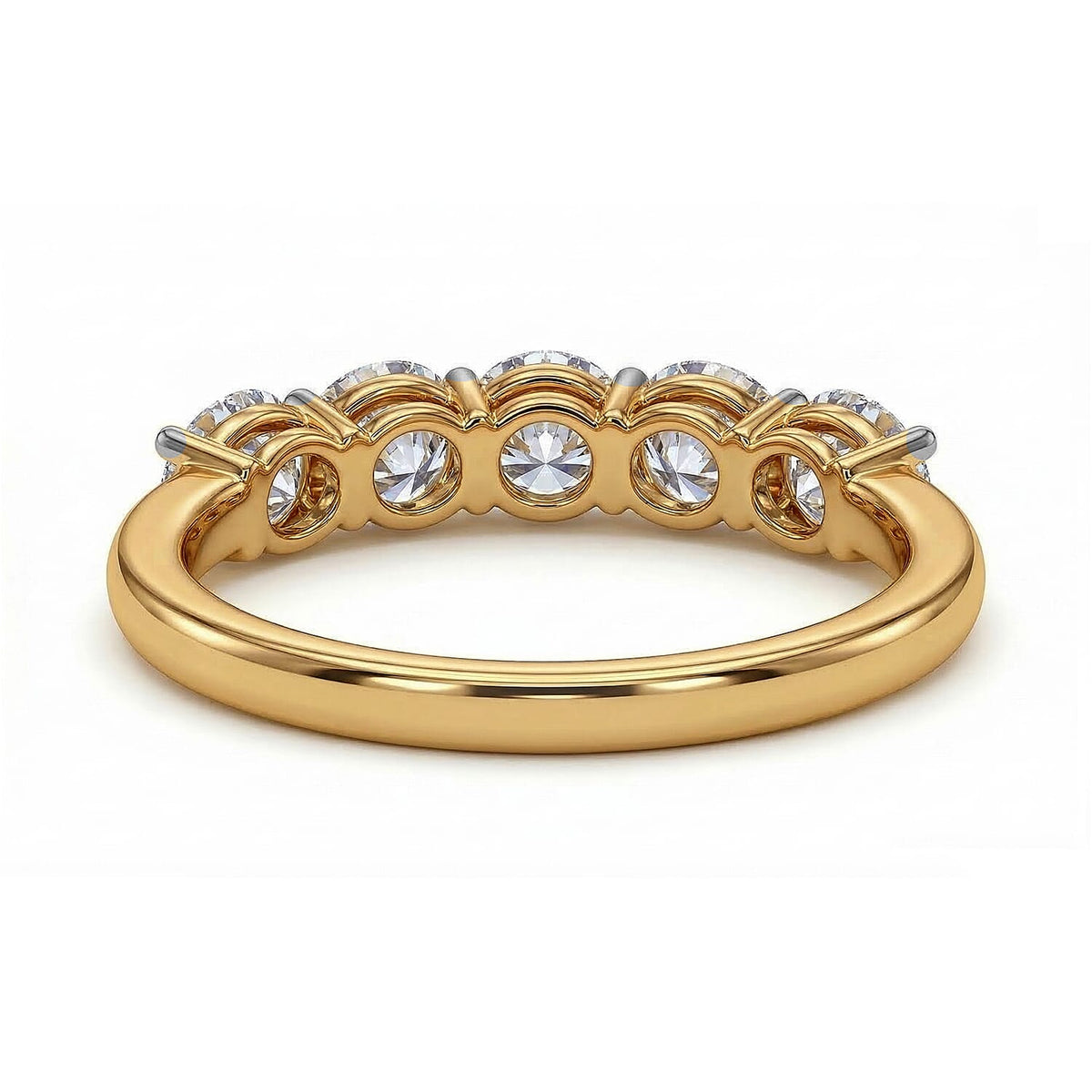 LUXURIANT 1 Ct. Lab Grown Diamond 5 Stone Ring in 9K Yellow Gold, SGL Certified 7979494 4