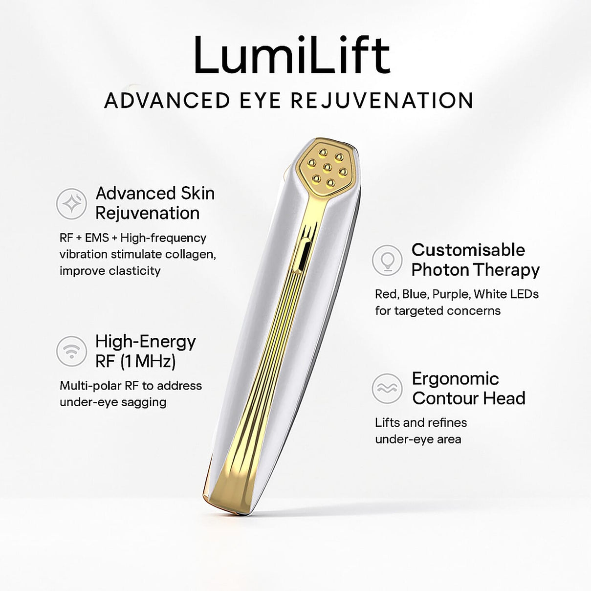 Opatra LumiEye - RF, EMS, Ion Vibration &amp; LED Light Therapy Device For Eyes - Lifetime Warranty 7981122 1