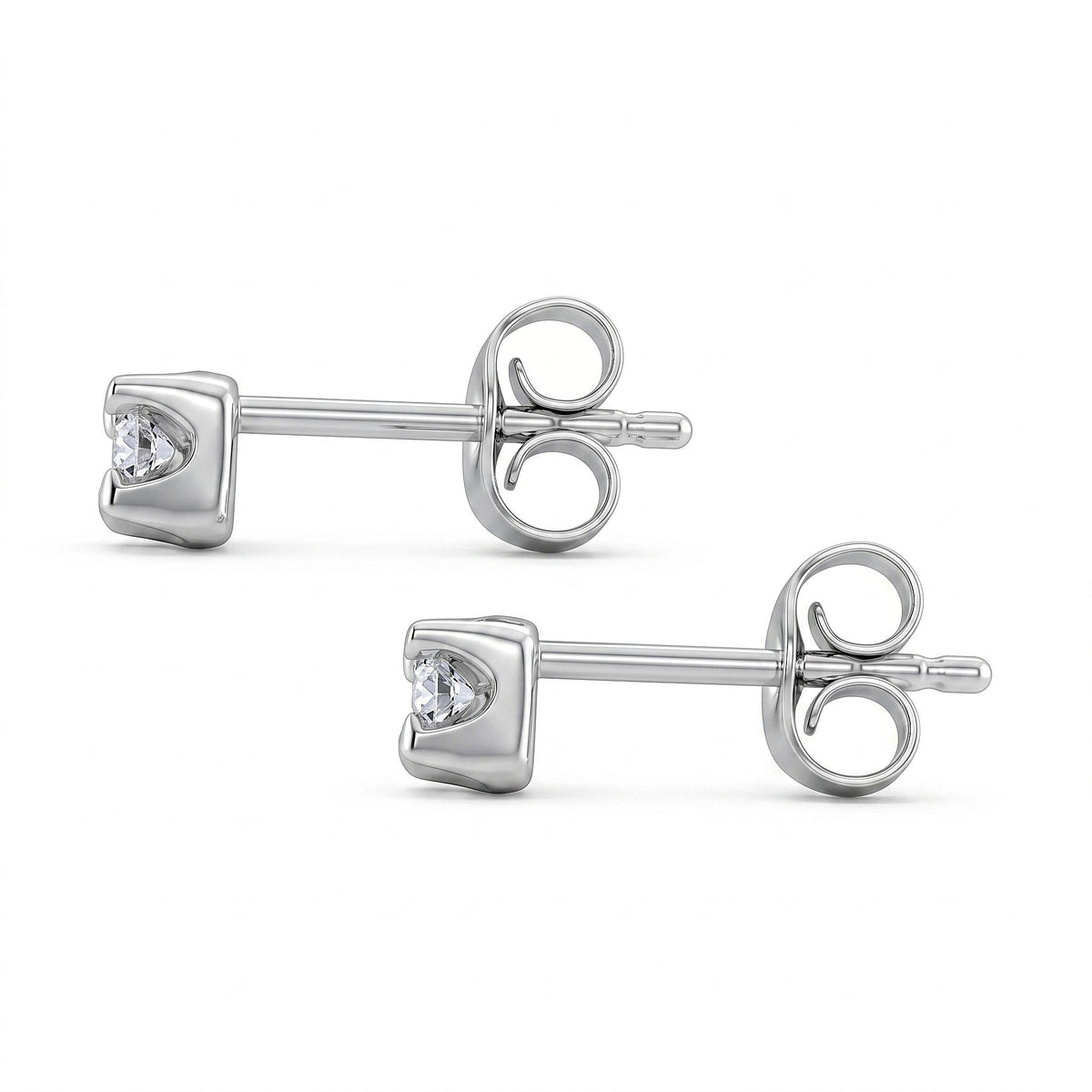 LUXURIANT Lab Grown Diamond Solitaire Stud With Push Back Earring in Platinum Overlay Sterling Silver (I2-GH) 7981375 5