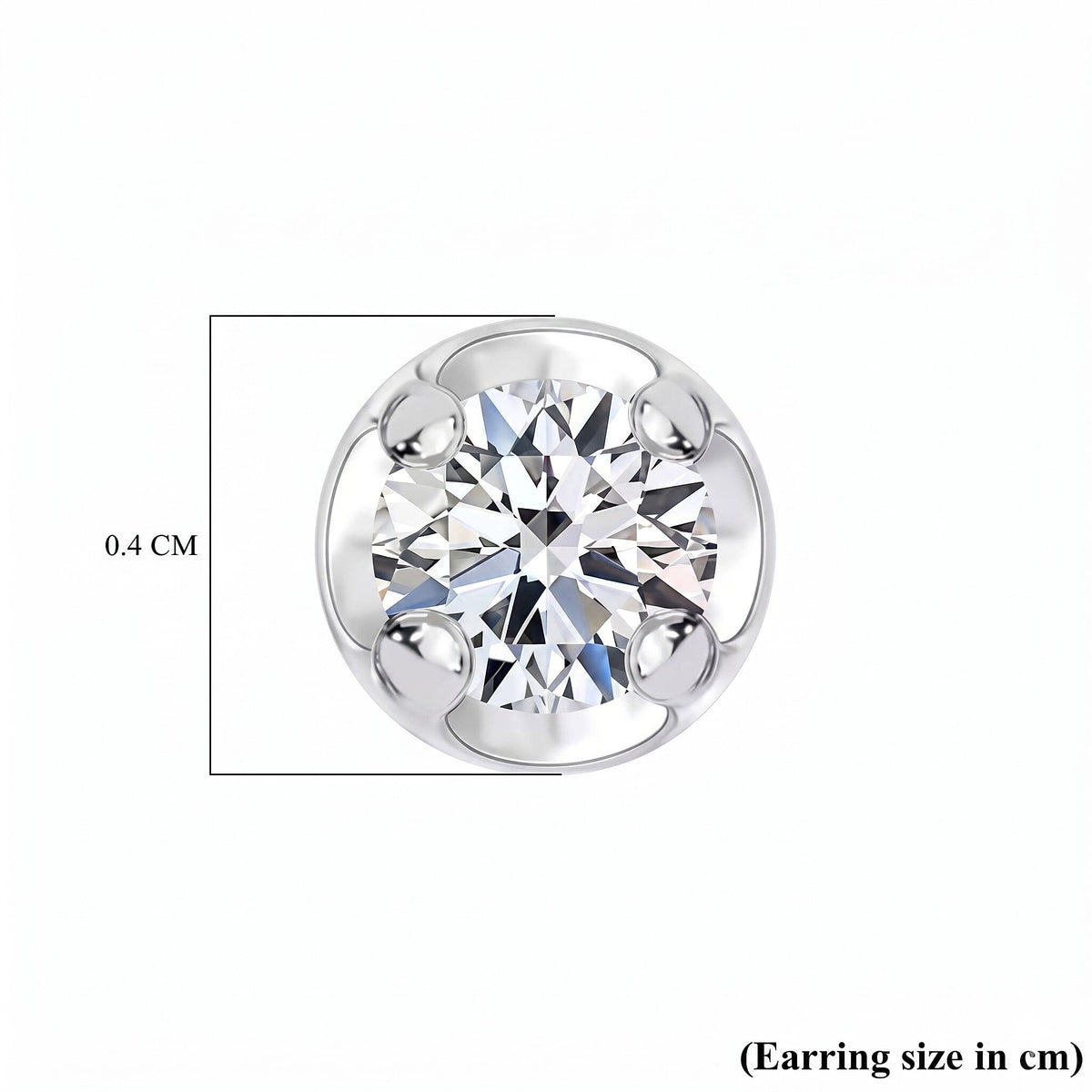 LUXURIANT Lab Grown Diamond Solitaire Stud With Push Back Earring in Platinum Overlay Sterling Silver (I2-GH) 7981375 6