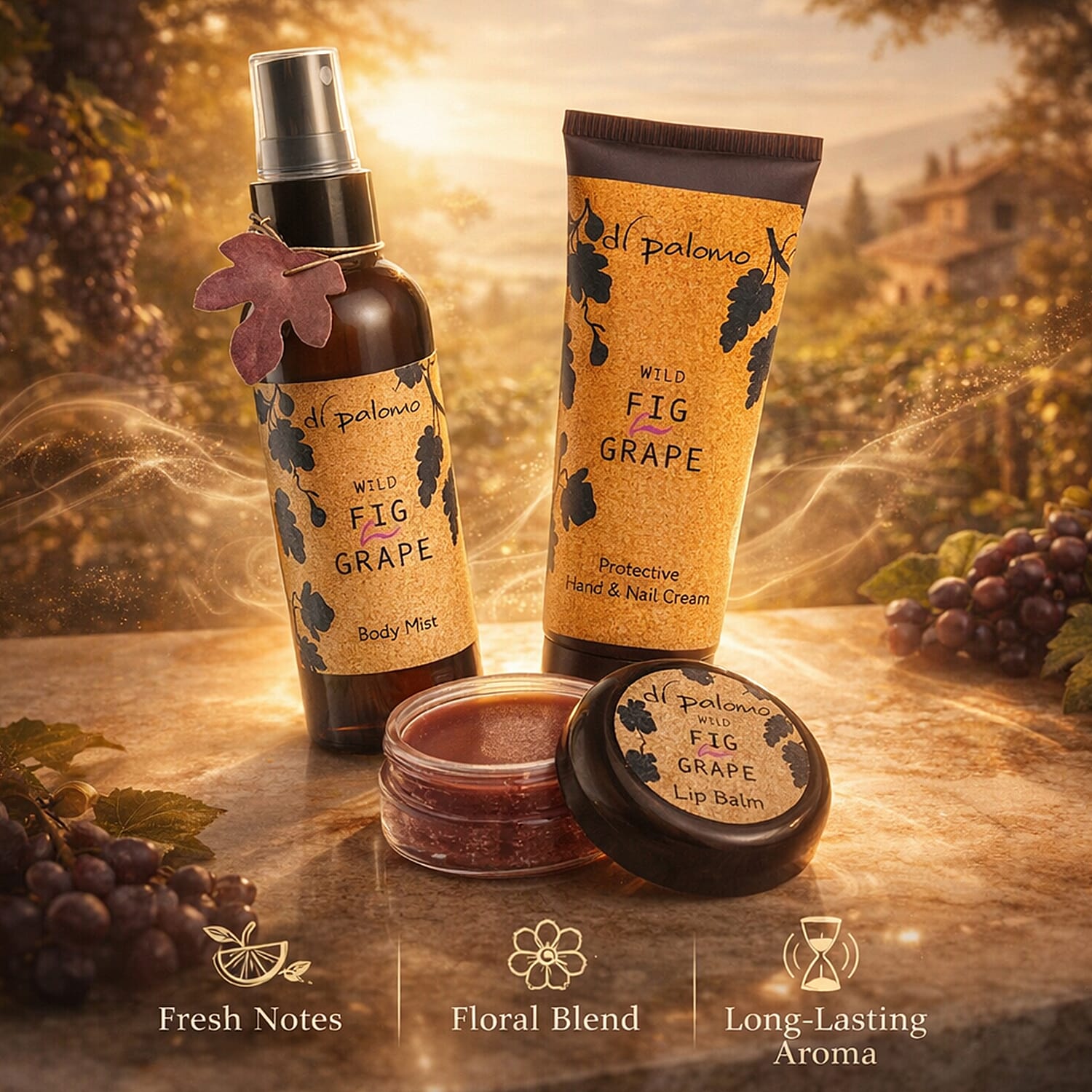 Di Palomo Wild Fig and Grape Lip Balm, Body Mist and Hand Cream - Luxury Handbag Essentials 7982405 4