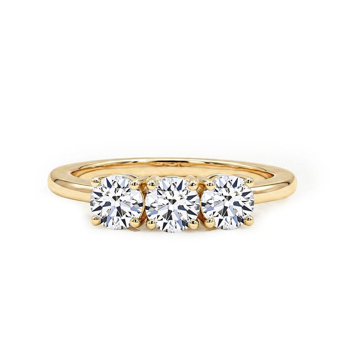 LUXURIANT 1 Ct. Lab Grown Diamond Trilogy Ring in 9K Yellow Gold, SGL Certified (VS-G-H) 7985144 1