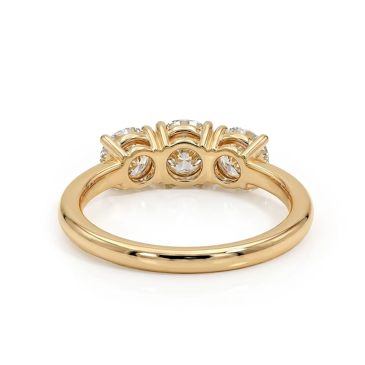 LUXURIANT 1 Ct. Lab Grown Diamond Trilogy Ring in 9K Yellow Gold, SGL Certified (VS-G-H) 7985146 5