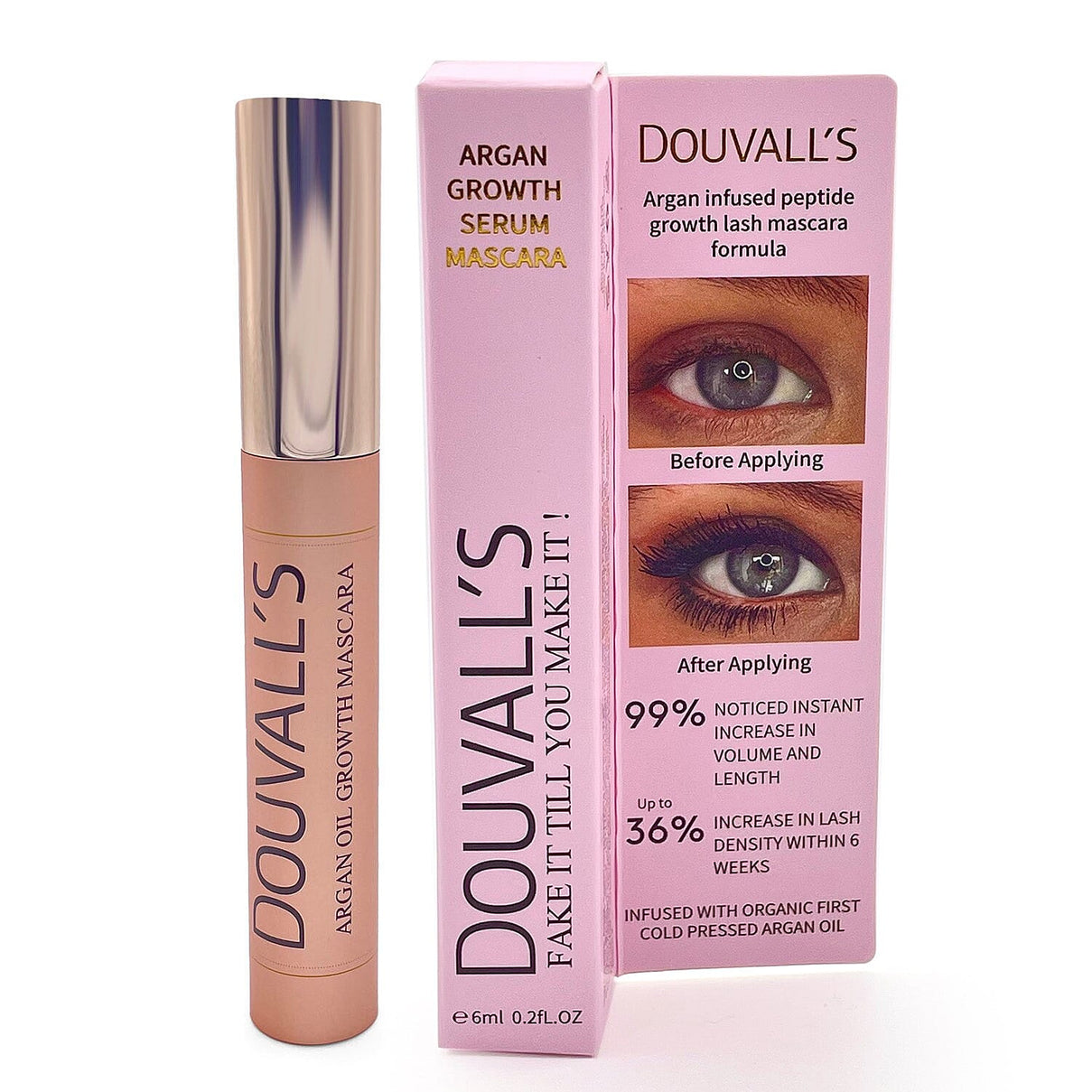 Douvalls Argan Infused Growth Serum Mascara Make Up 6ml | Achieve Longer, Fuller, and Voluminous Eyelashes 7992480 0