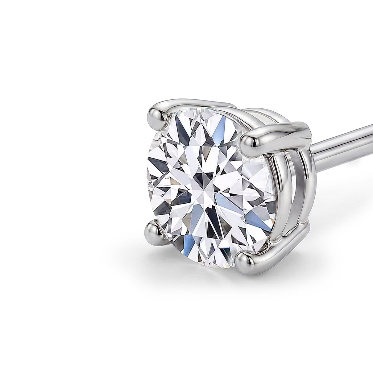 D'Joy Lab Grown Diamond Solitaire Stud Earrings in Platinum Overlay Sterling Silver 7994132 3
