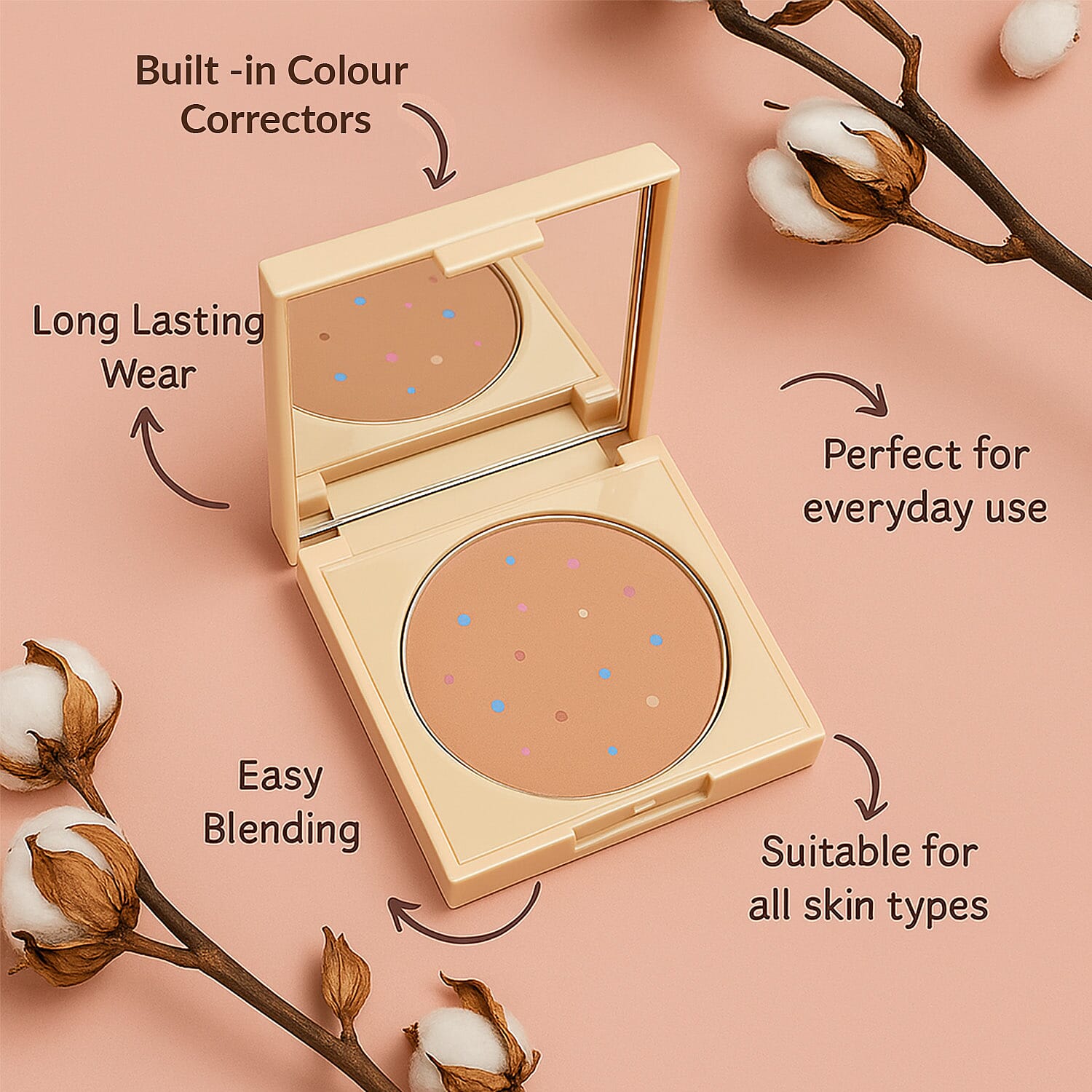 Magic Touch Mineral Perfecting Powder Make Up with Brush 7999736 1