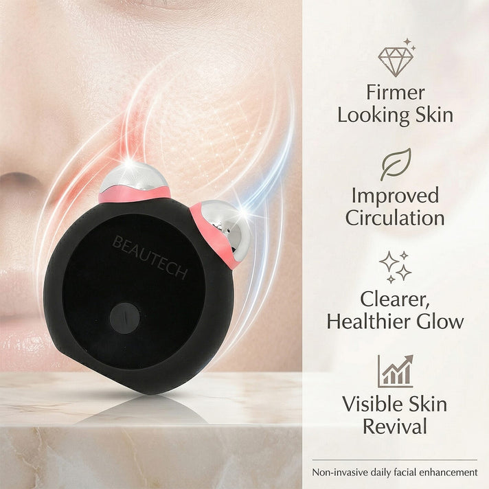 BEAUTECH Mini EMS Facial Massager - Red &amp; Blue Light Therapy &amp; Type-C Rechargeable (Black Matt) 8020574 2